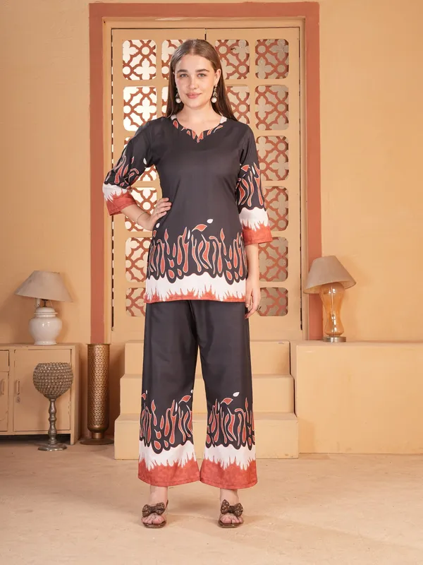 Black_Printed_Kurta_Palazzo_Set_For_Women