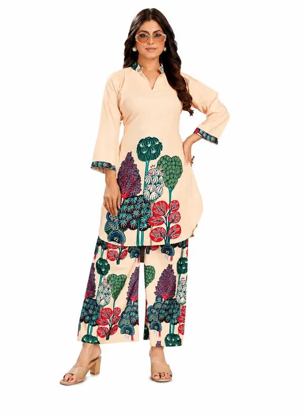 Peach_Printed_Straight_Kurta_Palazzo_Set_For_Women