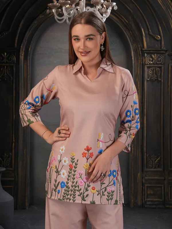 Pink_Floral_Embroidered_Co_Ord_Set_For_Women
