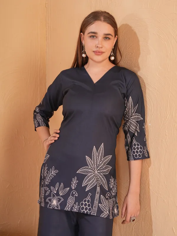 Navy_Printed_Kurta_Palazzo_Set_For_Women