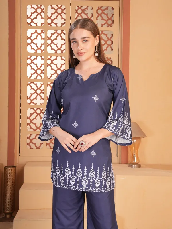 Navy_Printed_Straight_Kurta_Palazzo_Set_For_Women