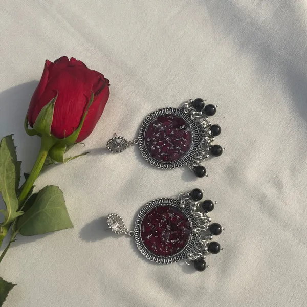 Rose_Silver_Round_Black_Beads_Jhumka_Default_Title