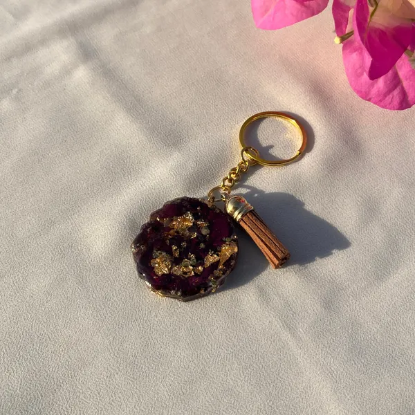 Real_Rose_Round_Keychain_Default_Title