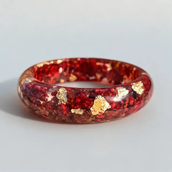 Handmade_Real_Rose_Thick_Kada_Single_100_Preserved_Flower_Bracelet_For_Women_Custom_Resin_Jewellery_Gift_Red_Flower
