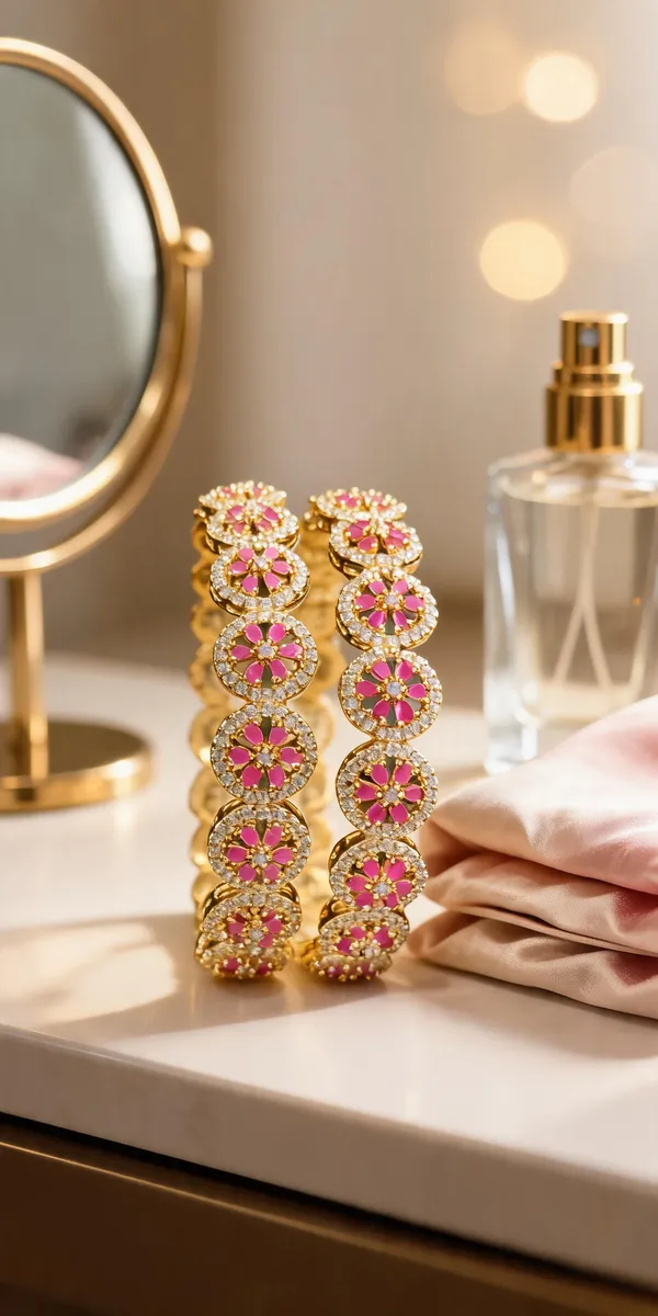 Gold_Alloy_Pink_Stone_Floral_Bangles_For_Women