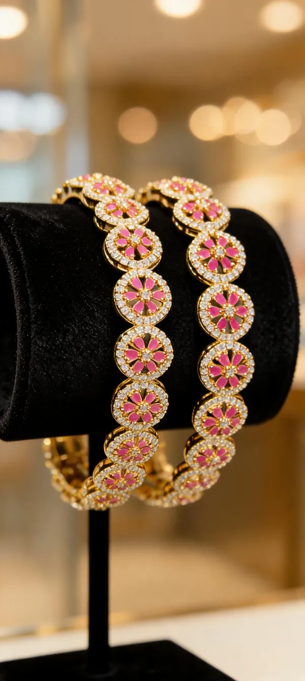 Gold_Alloy_Pink_Stone_Floral_Bangles_For_Women
