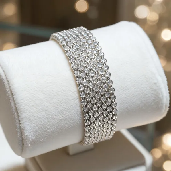 Silver_Alloy_Round_Embellished_Wide_Bracelet_For_Women