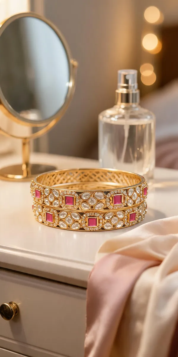 Gold_Alloy_Pink_Stone_Studded_Ornamental_Bangles_For_Women
