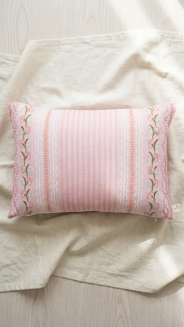 Embroidered_Floral_Stripe_Lumbar_Pillow_Pink_Colorway_35x50_CM