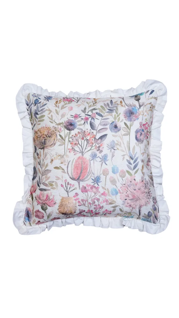 Watercolor_Botanical_Ruffled_Square_Cushion_45x45_Cm