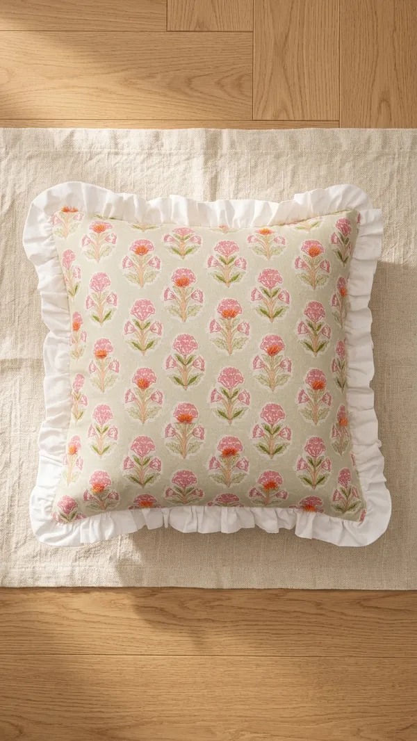 Block_Print_Floral_Ruffled_Square_Cushion_45x45cm