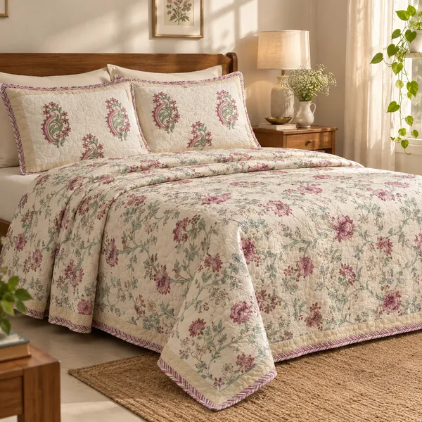 Floral_Printed_Bedding_Set_1_King_Bedsheet_1_Jaipuri_Razai_Quilt_2_Pillow_Covers