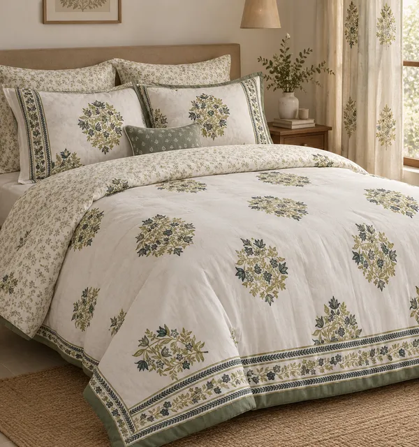 Floral_Printed_Bedding_Set_1_King_Bedsheet_1_Jaipuri_Razai_Quilt_2_Pillow_Covers