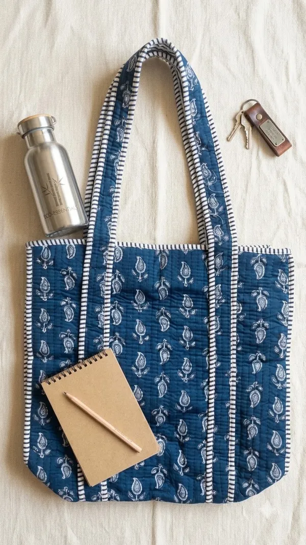 Handblock_Printed_Quilted_Tote_Bag_With_Zip_Button_17x18x_6_Inches