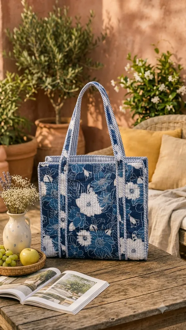 Handblock_Printed_Quilted_Tote_Bag_With_Zip_Button_17x18x_6_Inches