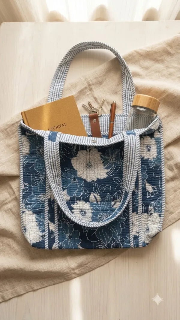 Handblock_Printed_Quilted_Tote_Bag_With_Zip_Button_17x18x_6_Inches