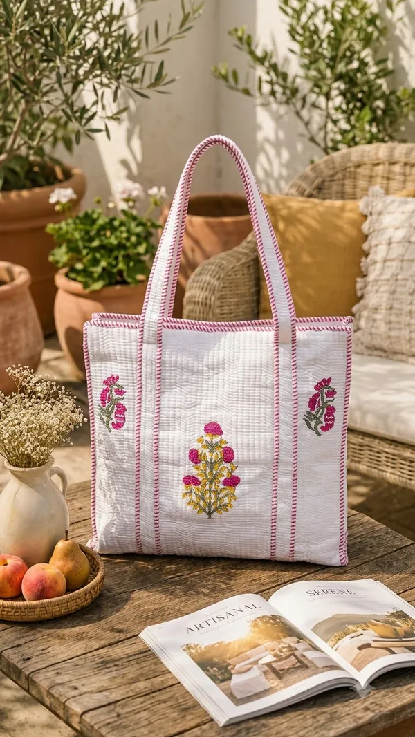 Handblock_Printed_Quilted_Tote_Bag_With_Zip_Button_17x18x_6_Inches