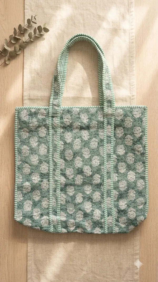 Handblock_Printed_Quilted_Tote_Bag_With_Zip_Button_17x18x_6_Inches