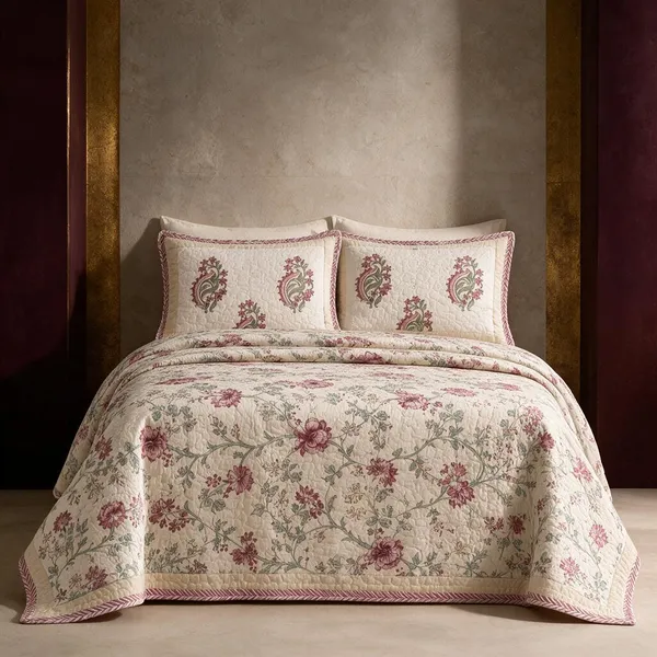 Floral_Printed_Bedding_Set_1_King_Bedsheet_1_Jaipuri_Razai_Quilt_2_Pillow_Covers
