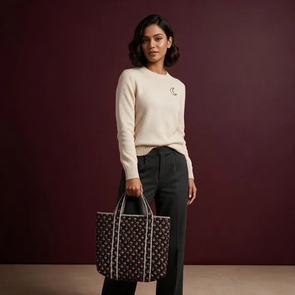 Handblock_Printed_Quilted_Tote_Bag_With_Zip_Button_17x18x_6_Inches