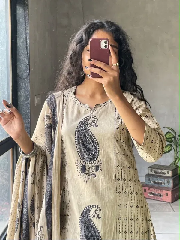 White_Cotton_Straight_Kurta_Pant_Dupatta_Set_For_Women