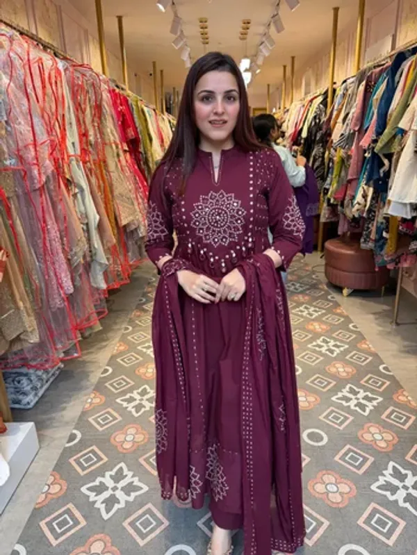 Purple_Cotton_Printed_A-Line_Kurta_Pant_Dupatta_Set_For_Women
