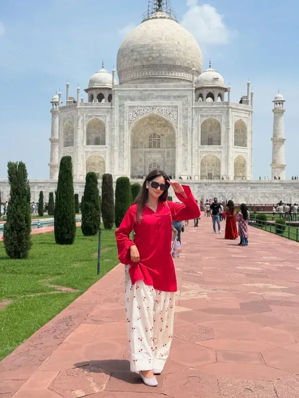 Red_Cotton_Embroidered_Yoke_Kurta_Palazzo_Set_For_Women