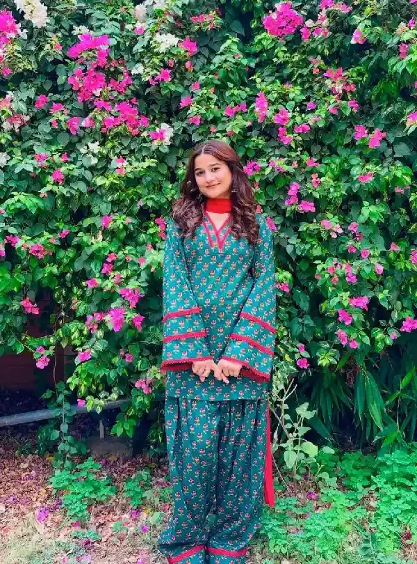 Green_Cotton_Fancy_Sleeve_Farshi_Pant_Kurta_Set_For_Women