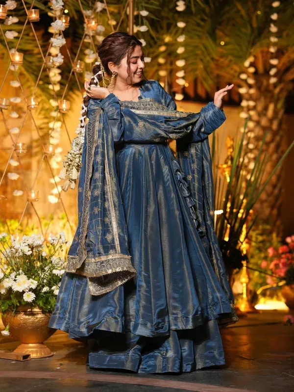 Grey_Vichitra_Silk_Flared_Anarkali_Suit_Set_For_Women