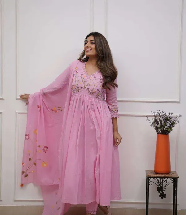 Pink_Cotton_Embroidered_Anarkali_Kurta_Bottom_Dupatta_Set_For_Women