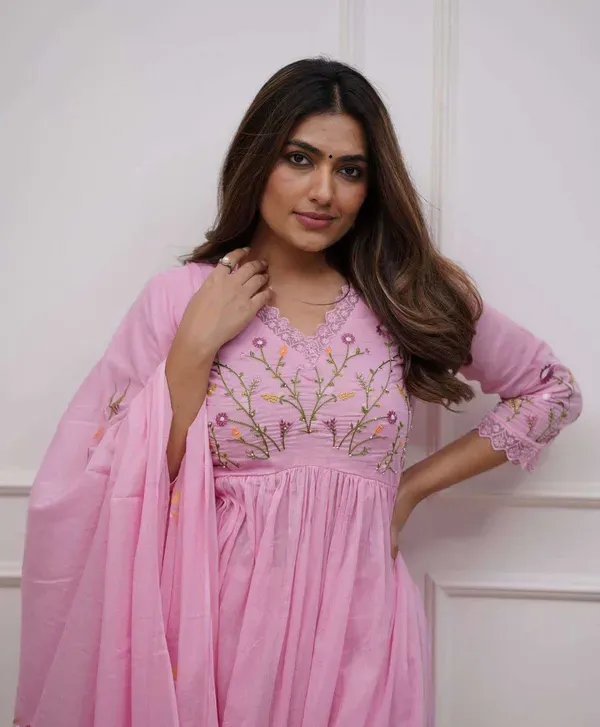 Pink_Cotton_Embroidered_Anarkali_Kurta_Bottom_Dupatta_Set_For_Women
