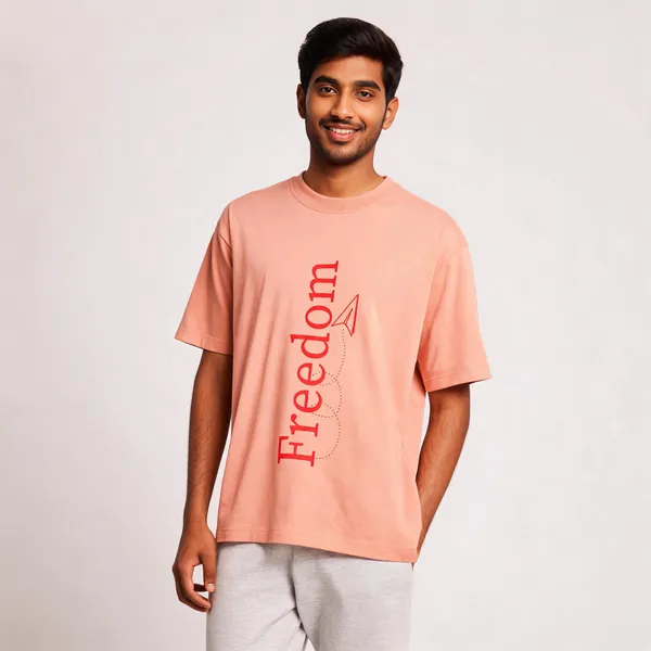 Peach_Cotton_Regular_Fit_Graphic_T-Shirt_For_Men