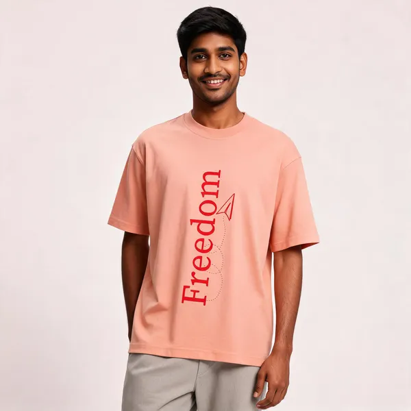 Peach_Cotton_Regular_Fit_Graphic_T-Shirt_For_Men