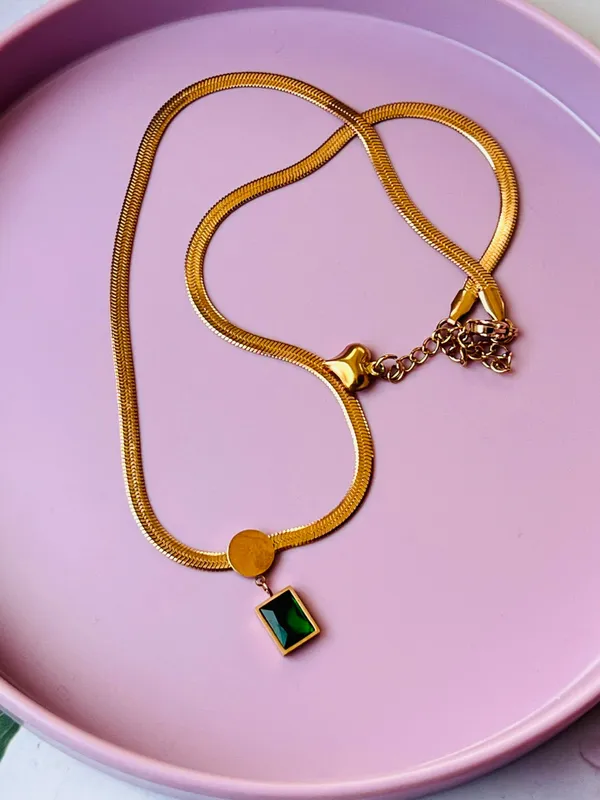 Crystal_Green_Snake_Chain_Rose_Gold_Default_Title