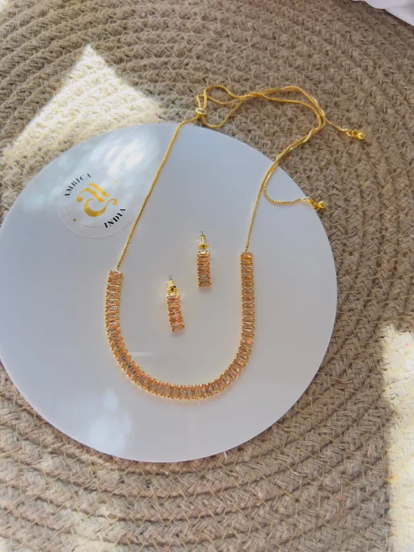 Tennis_Orange_Gold_Choker_With_Earrings_Default_Title