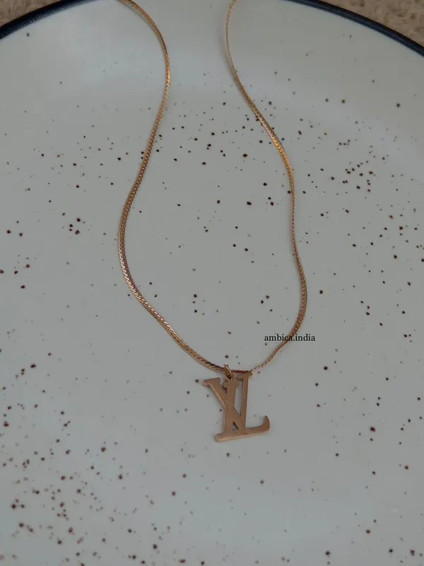 Lv_Necklace_Rose_Gold_Plated_Default_Title