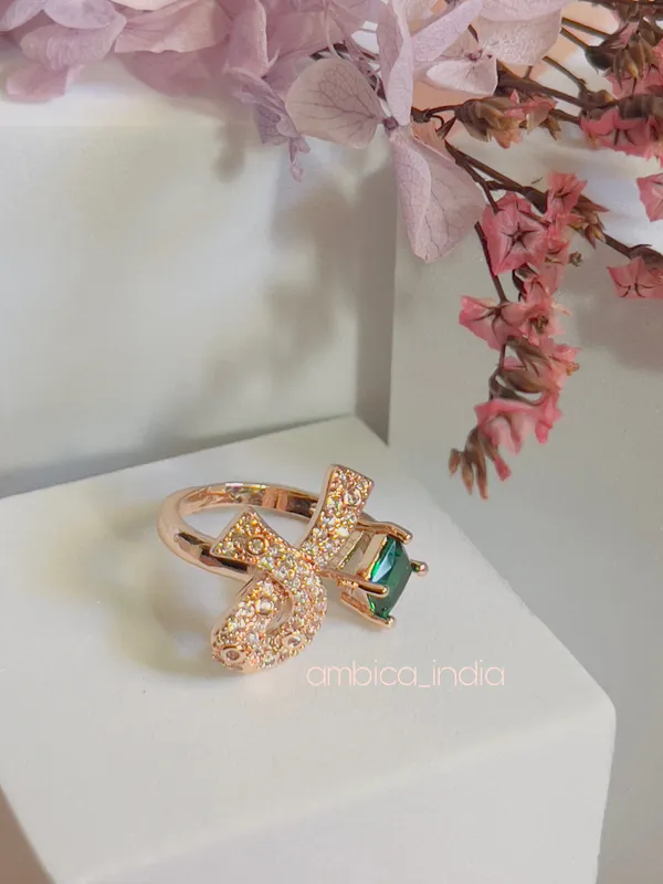 Bow_With_Green_Crystal_Studded_Adjustable_Ring_Default_Title