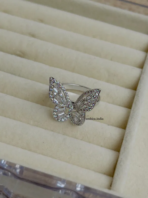 Butterfly_With_Crystal_Studded_Adjustable_Ring_Silver_Default_Title