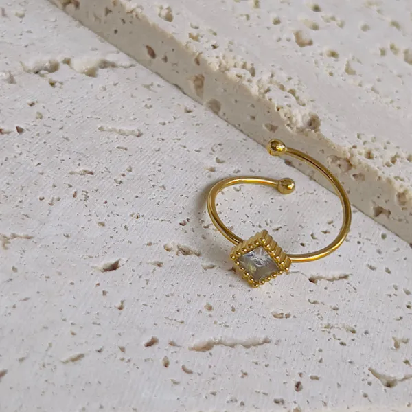 White_Crystal_Square_Adjustable_Ring_Default_Title