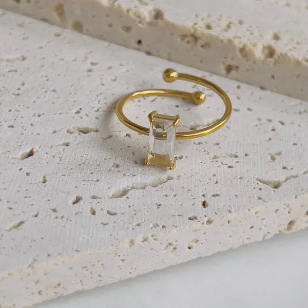 White_Rectangle_Crystal_Adjustable_Ring_Default_Title