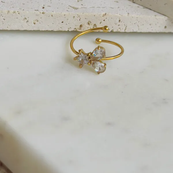 Flower_White_Crystal_Adjustable_Ring_Default_Title