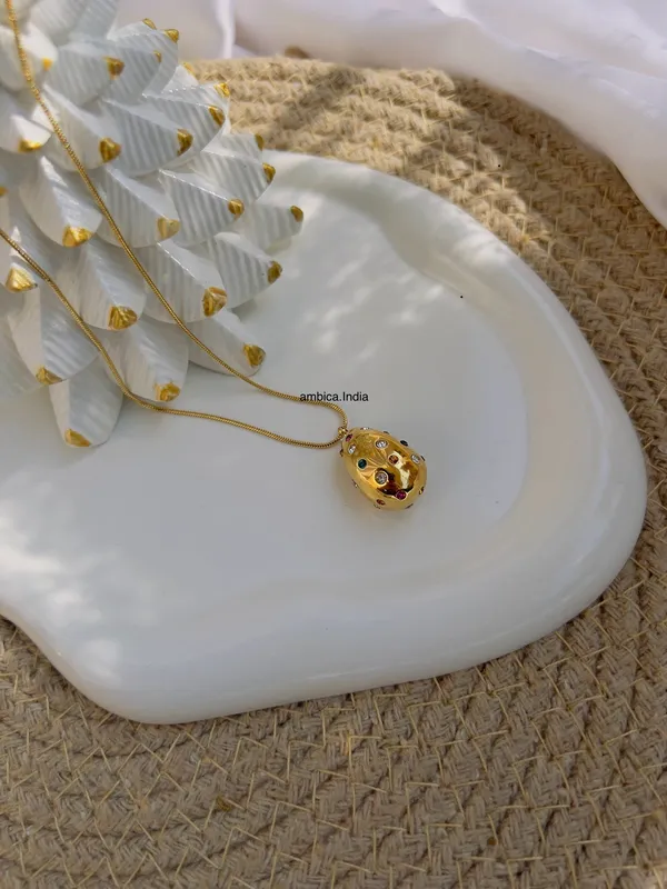 Multicolour_Drop_Necklace_18k_Gold_Plated_Default_Title