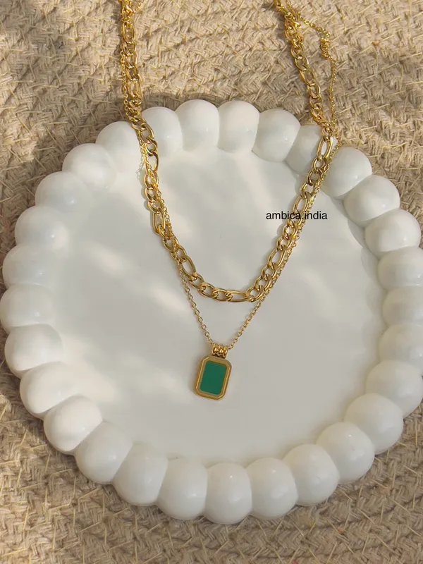 Green_Layered_Necklace_18k_Gold_Plated_Default_Title