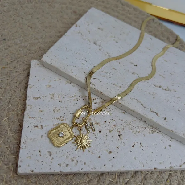 Snake_Chain_With_Sun_With_H_Charm_Necklace_Default_Title