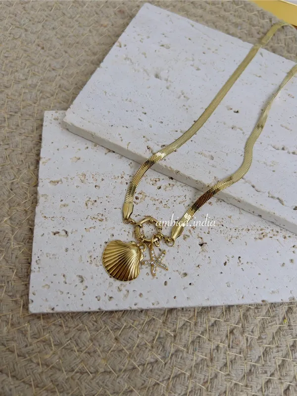 Snake_Chain_With_Sea_Shell_Start_Charm_Necklace_Default_Title