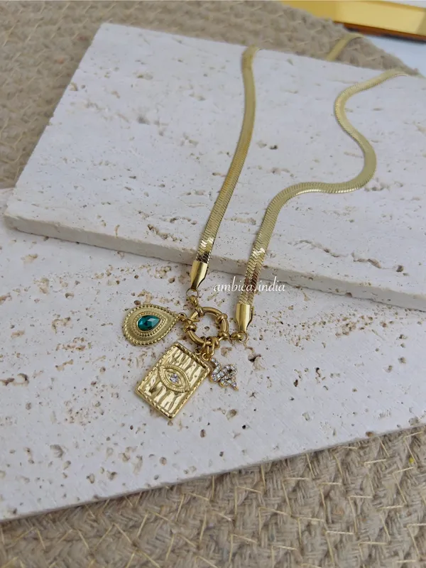 Snake_Chain_With_Vintage_Charm_Necklace_Default_Title