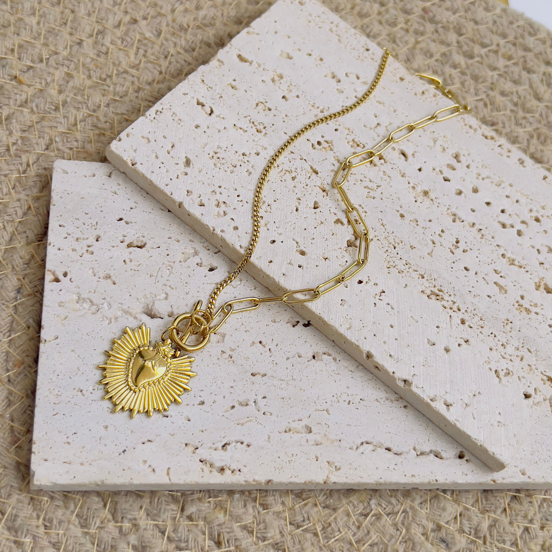 Link_Chain_With_Sun_Heart_Charm_Necklace_Default_Title