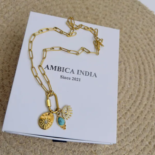 Turquoise_Stone_With_Evileye_Charm_Necklace_Default_Title