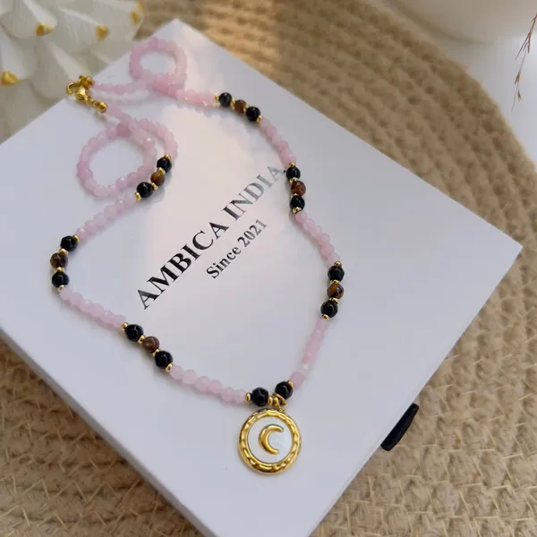 Pink_White_And_Black_Brown_Stone_Necklace_Default_Title