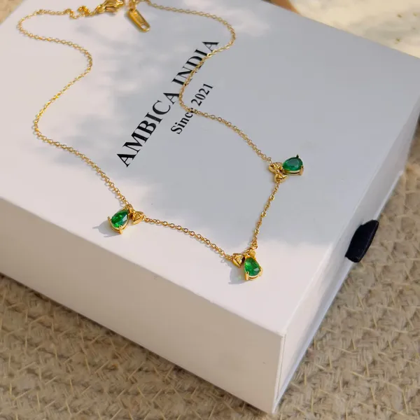 Tiny_Emerald_Drop_With_Bow_Minimal_Necklace_Default_Title